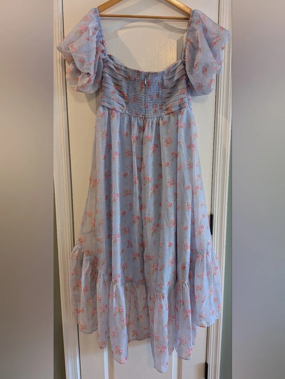 Abercrombie & Fitch Emerson Drama Maxi Dress Off-The-Shoulder Floral Ruffle LP